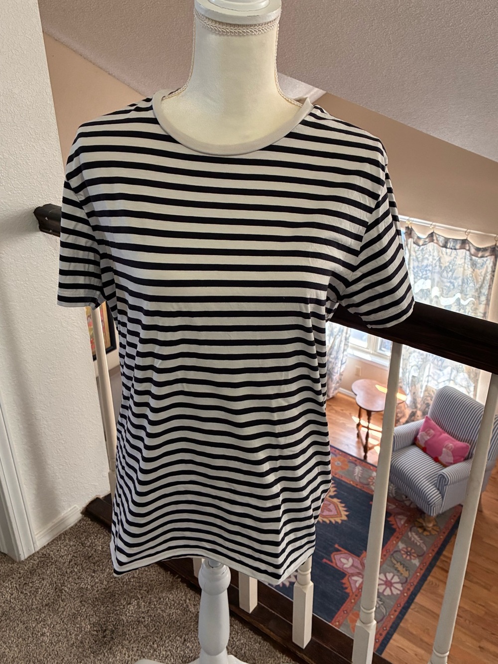 COS Cream and Navy Striped Tee